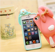 3D Rabbit Bunny Silicon Cover for iPhone 4/4S SE5/5s/5C 6/6s 6/6s Plus 7/7 Plus