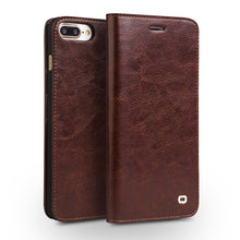 QIALINO Handmade Leather Wallet Case for iphone 7/7 plus