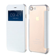 Leather Clear Window For Apple iPhone 7 7 Plus