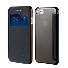Leather Clear Window For Apple iPhone 7 7 Plus