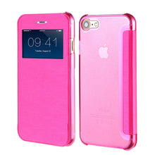 Leather Clear Window For Apple iPhone 7 7 Plus
