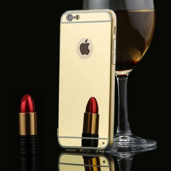 Luxury Clear Mirror Cover With Show Logo Ultra-thin Electroplating Soft Back Cover Protctive Phone Case For iphone 6 6S Funda