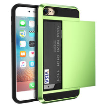 New Hybrid Case For iPhone 7/7 Plus With Slide Storage Card Holder