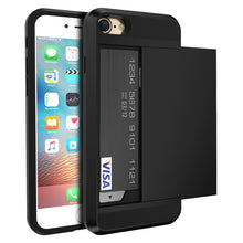 With Slide Storage Card Holder Armor Cover For iPhone 7/7 Plus