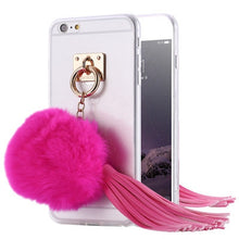 Rabbit Fur Hair Leather Case For iPhone 5/5s 6/6s 6/6s Plus