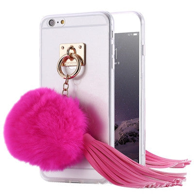 Rabbit Fur Hair Leather Case For iPhone 5/5s 6/6s 6/6s Plus