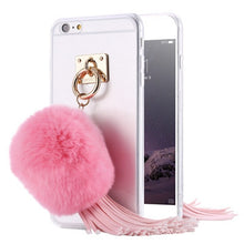 Rabbit Fur Hair Leather Case For iPhone 5/5s 6/6s 6/6s Plus