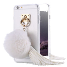 Rabbit Fur Hair Leather Case For iPhone 5/5s 6/6s 6/6s Plus