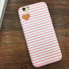 Striped Heart Silk print cover For iPhone 6 6S Plus