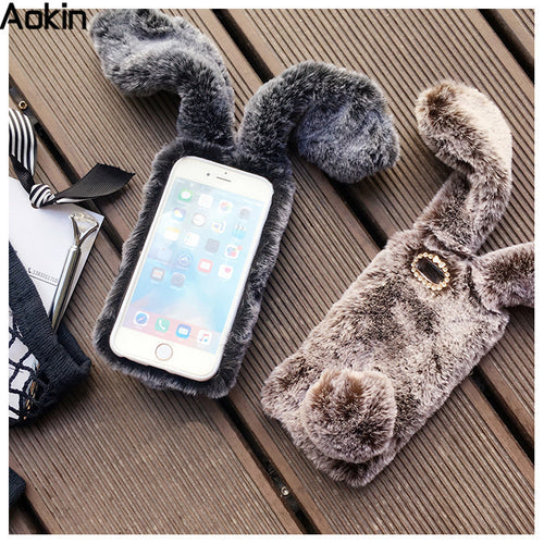 Rabbit Ear Hair Cover For Apple iPhone 6 / 6plus 6s iPhone 7/ 7 plus