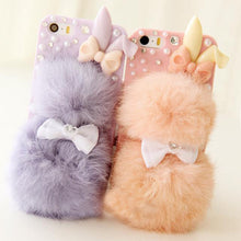 Winter warm Plush rabbit For iPhone 5 5s 6s 4 4s