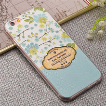 Luxury Painted 3D Relief Cute Flowers Pattern phone cases for iphone 6 6s 6 plus 6s plus Soft Slim phone back carry shell