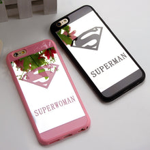 Superman and Superwoman Lover Cell Phone Mirror Case For iPhone 7/7 plus 6/6s 6Plus 5/5s SE