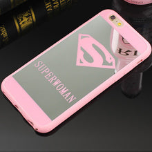 Superman and Superwoman Lover Cell Phone Mirror Case For iPhone 7/7 plus 6/6s 6Plus 5/5s SE