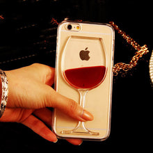 Hot Red Wine Glass Liquid Quicksand Transparent Phone Case for iPhone 4 4S 5 5S 5C 6 6S 7