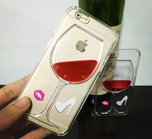 Hot Red Wine Glass Liquid Quicksand Transparent Phone Case for iPhone 4 4S 5 5S 5C 6 6S 7