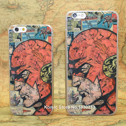 Comic Book Collages Pattern hard transparent clear For iPhone 4/4s  5/5s/5c 6/6s 6/6s Plus