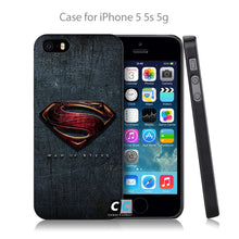 Marvel Man of Steel Hard Black Case Cover Shell Coque for iPhone 4/4s 5/5s  5c 6/6S 6 Plus