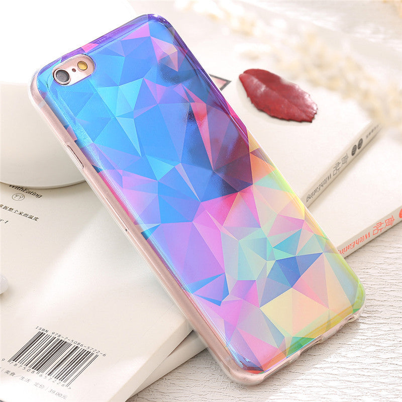 Modern Blue Ray Light Clear Phone Case For Iphone 7/7 Plus