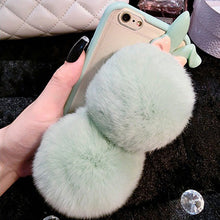 Rabbit Plush fur ball Phone case iPhone 6 6s Plus 5 5s 4 4s