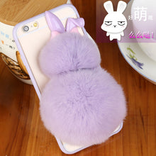 Rabbit Plush fur ball Phone case iPhone 6 6s Plus 5 5s 4 4s