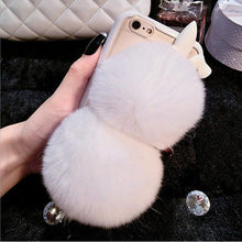 Rabbit Plush fur ball Phone case iPhone 6 6s Plus 5 5s 4 4s