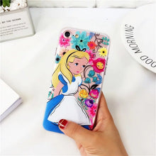 Cartoon Alice Phone Cases for iPhone 7 7 Plus 6S 6 Alice in Wonderland High Quality Embossed Reliefs Princess Cover Coque Fundas