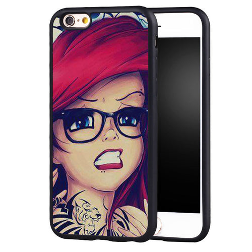 LITTLE MERMAID TATTOO PRINCESS Printed Soft Rubber Phone Cases Accessories For iPhone 6 6S Plus SE 5 5S 5C 4 4S Back Shell Cover