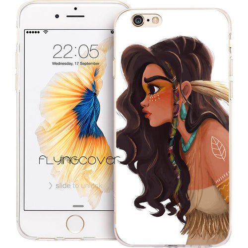 Coque Transparent Soft TPU Phone Cases for iphone 7 7Plus for iPhone 5S 5 SE 6 6S Plus 4S 4 Case Princess Moana Capa Back Cover.