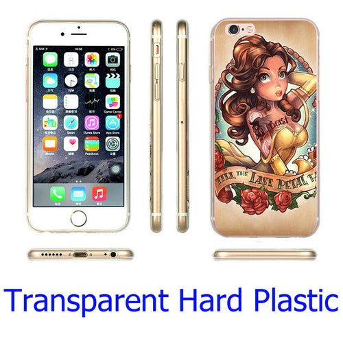 Tattoo Punk Princess  Hard Transparent Phone Case for iPhone 7 6 6S Plus 4 4S 5C 5 SE 5S