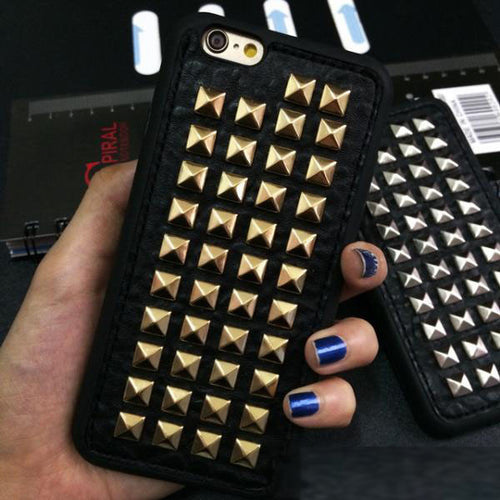 3D Rock Punk Spikes Stud Rivet Phone Case For Iphone 7 6 6S Plus 5 5S SE 4 4S