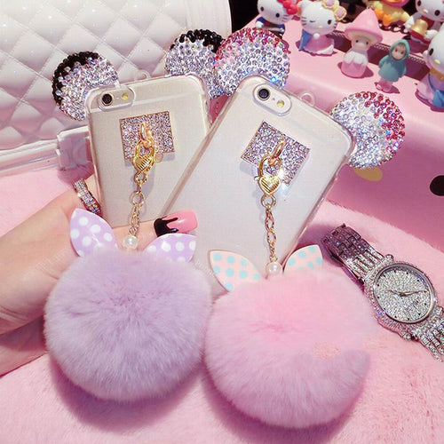 3D Crystal Cute Mice Ears Case For iPhone 5s 6 6S 7