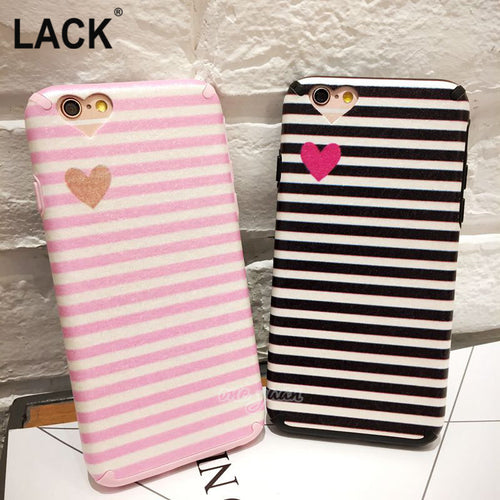 Striped Heart Silk print cover For iPhone 6 6S Plus